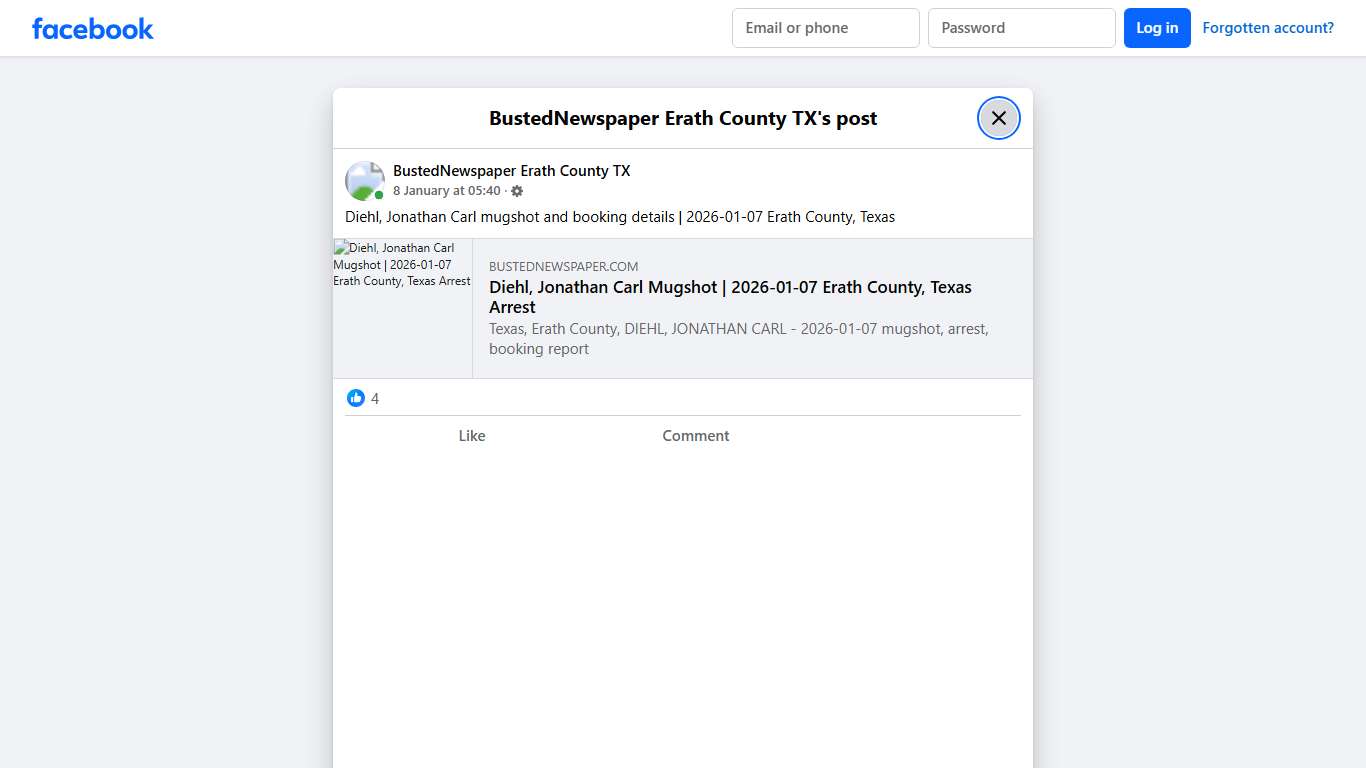Diehl, Jonathan Carl... - BustedNewspaper Erath County TX Facebook