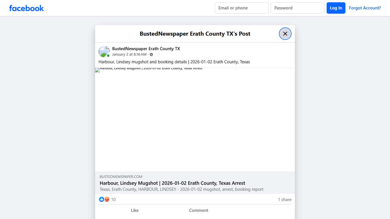 Harbour, Lindsey mugshot... - BustedNewspaper Erath County TX Facebook